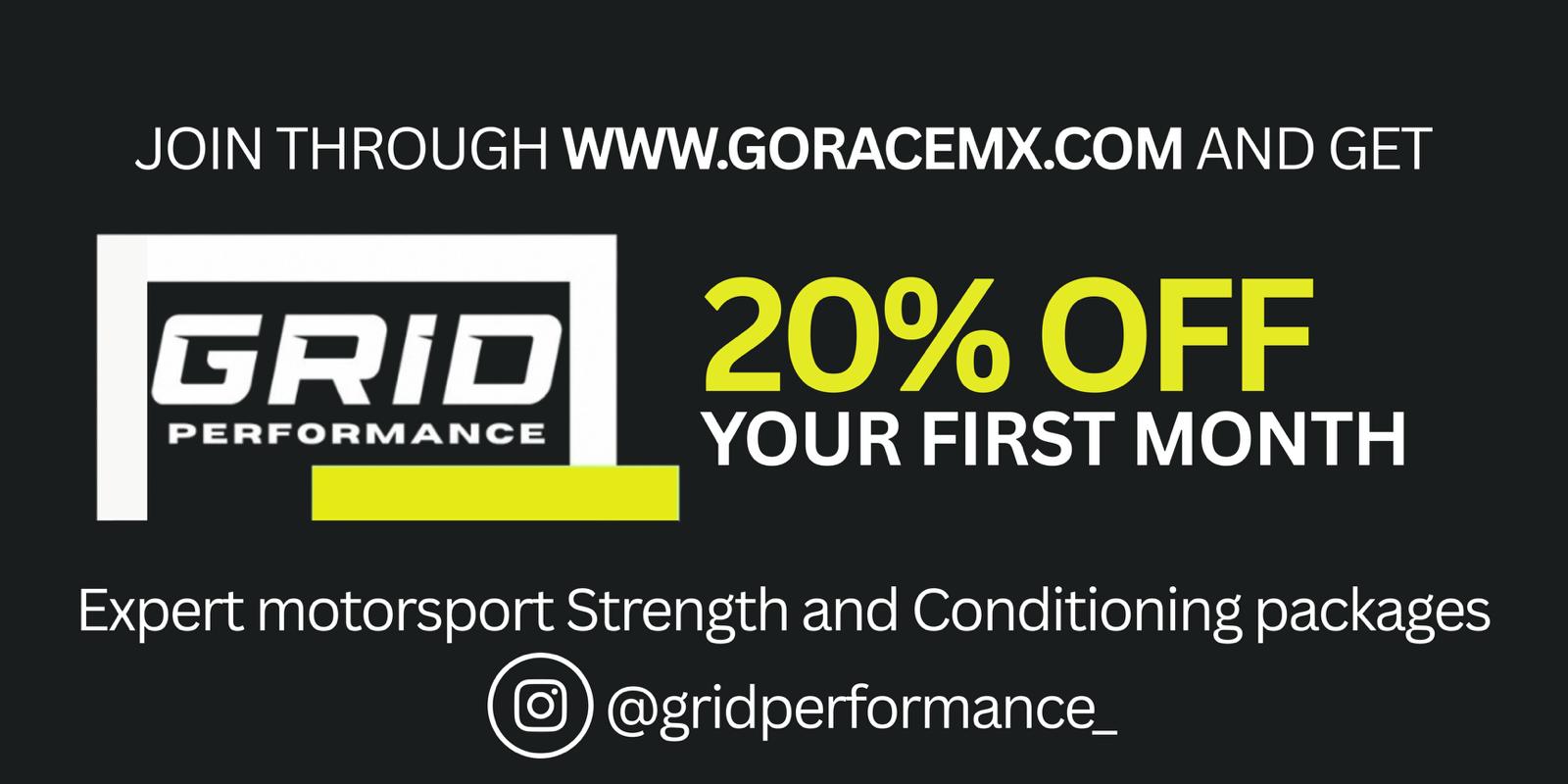 advert: Grid Performance 20% off 1st month